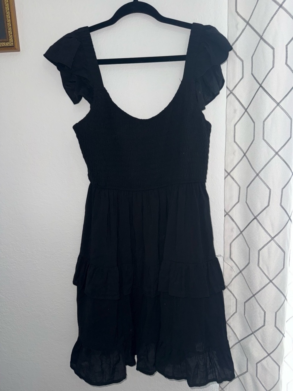 Black Ruffle Sleeve Sundress